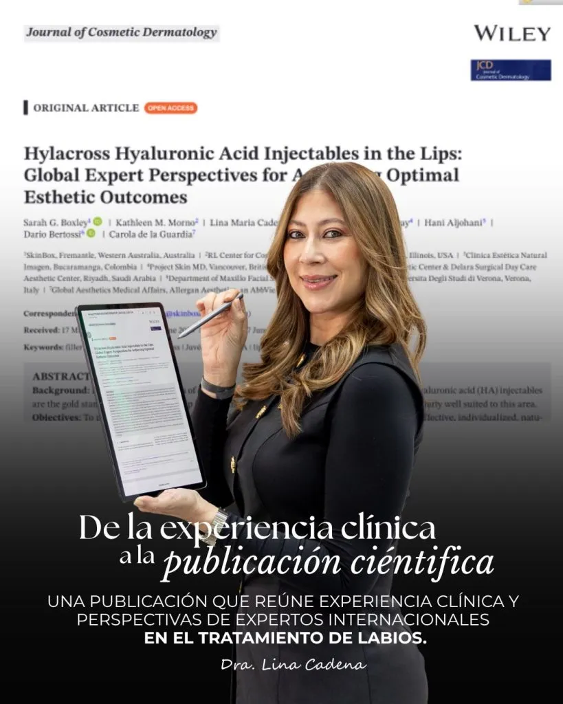 Dra. Lina Cadena presenta su publicación científica sobre tratamiento de labios en Journal of Cosmetic Dermatology